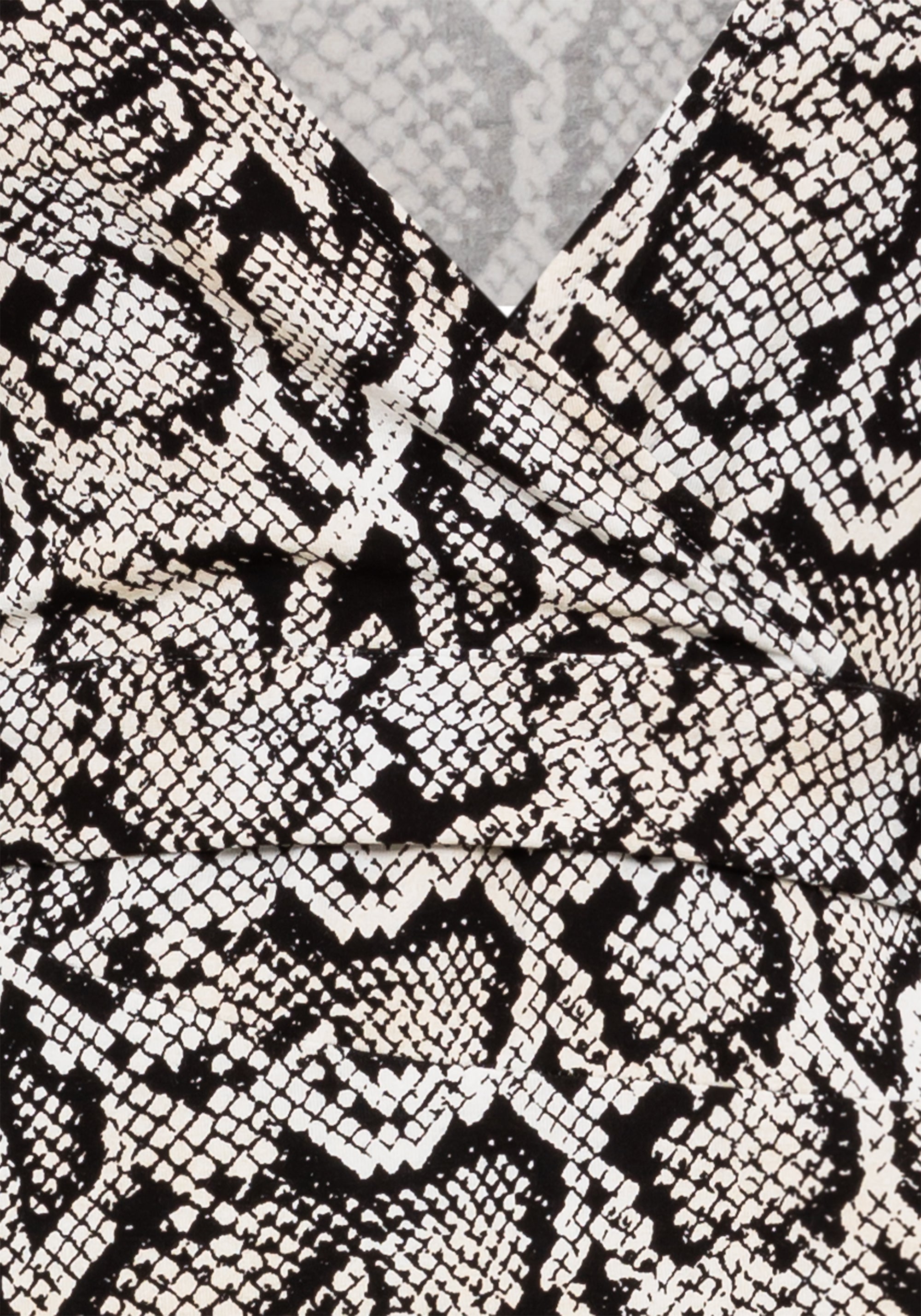 Hudson & Haven™ | 3/4 Sleeve A-Line Snake Print Midi Dress