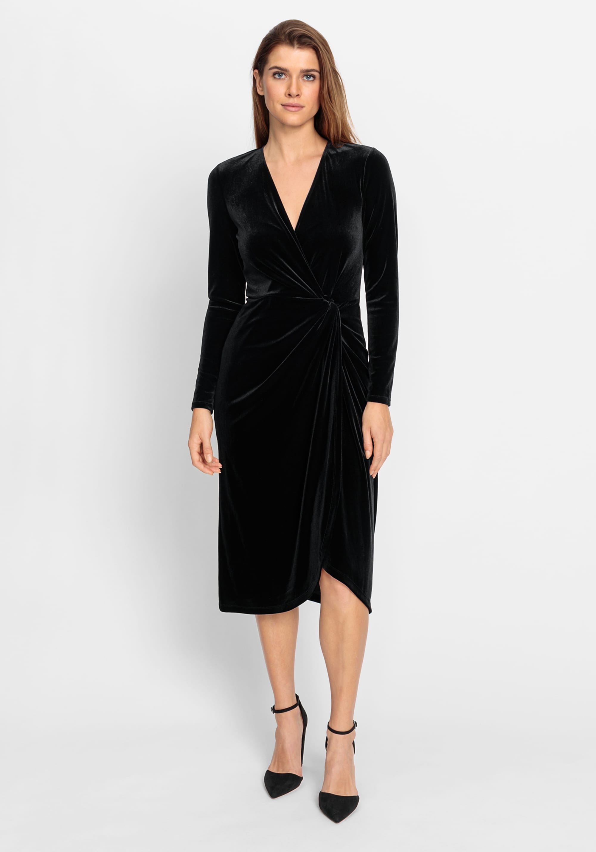 Hudson & Haven™ | Velvet Faux Wrap Cocktail Dress
