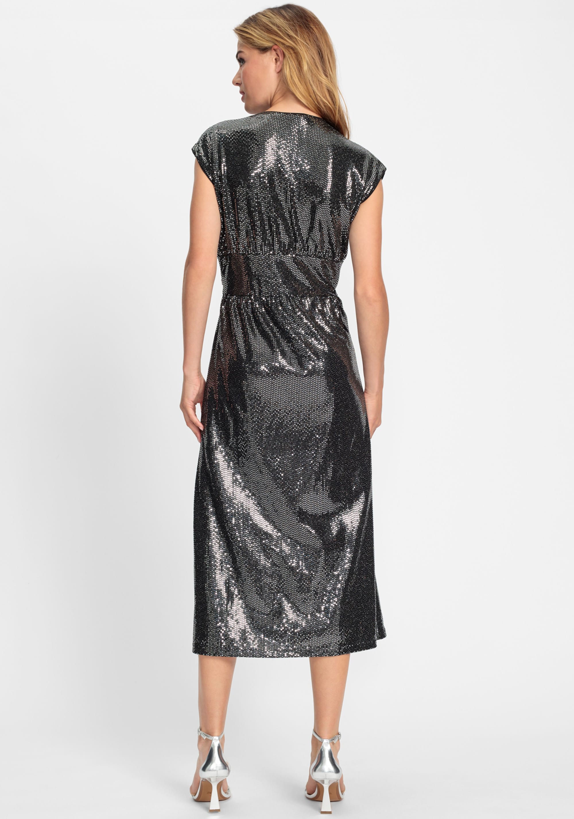 Hudson & Haven™ | Silver Sequins Midi Dress
