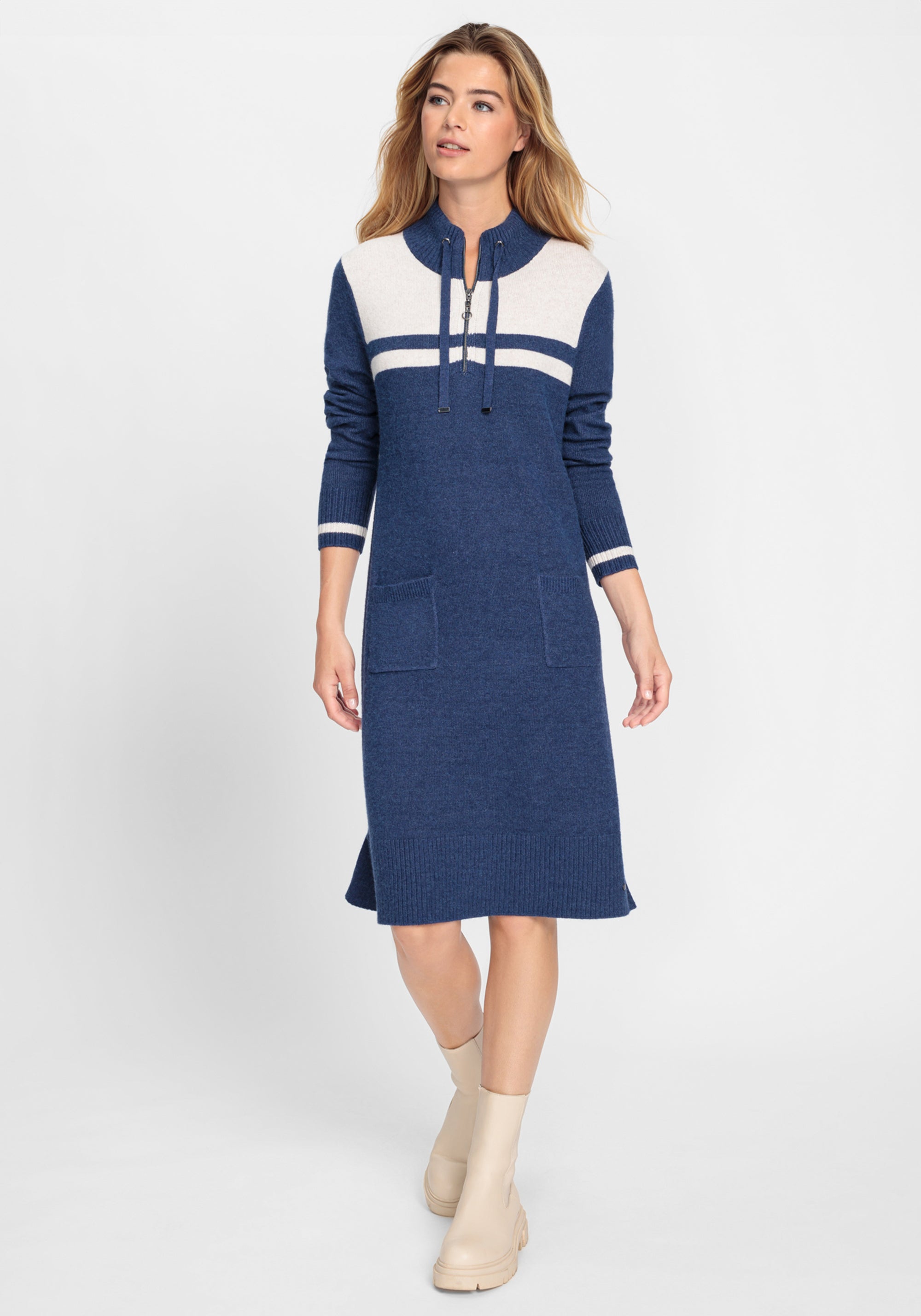 Hudson & Haven™ | 1/4 Zip Sleeve Sweater Dress
